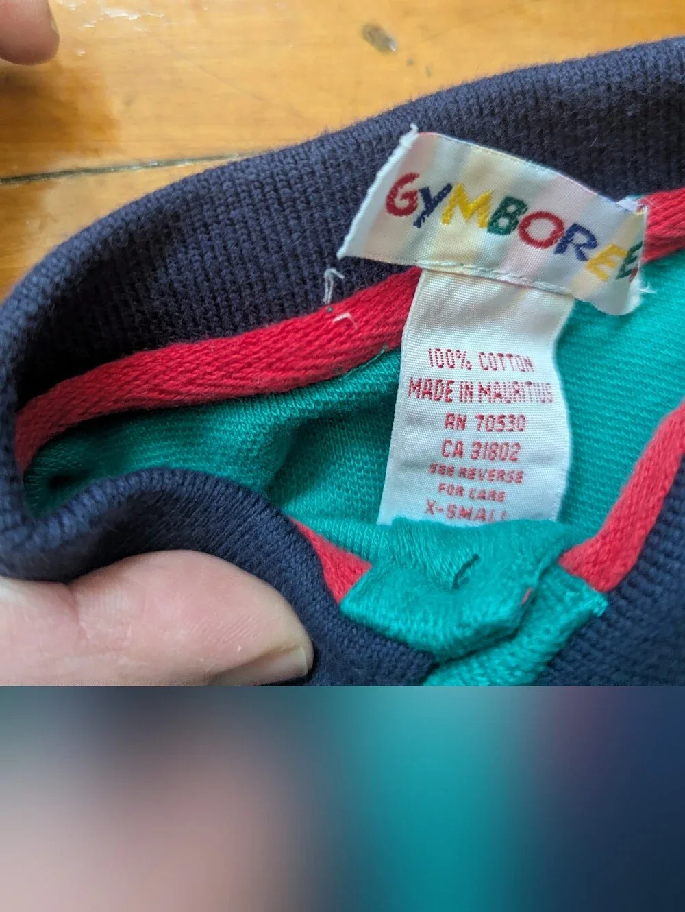 Vintage Rainbow Tag Gymboree Polo Collar Shirt Boat Colorblock Boys XS 90s 80s